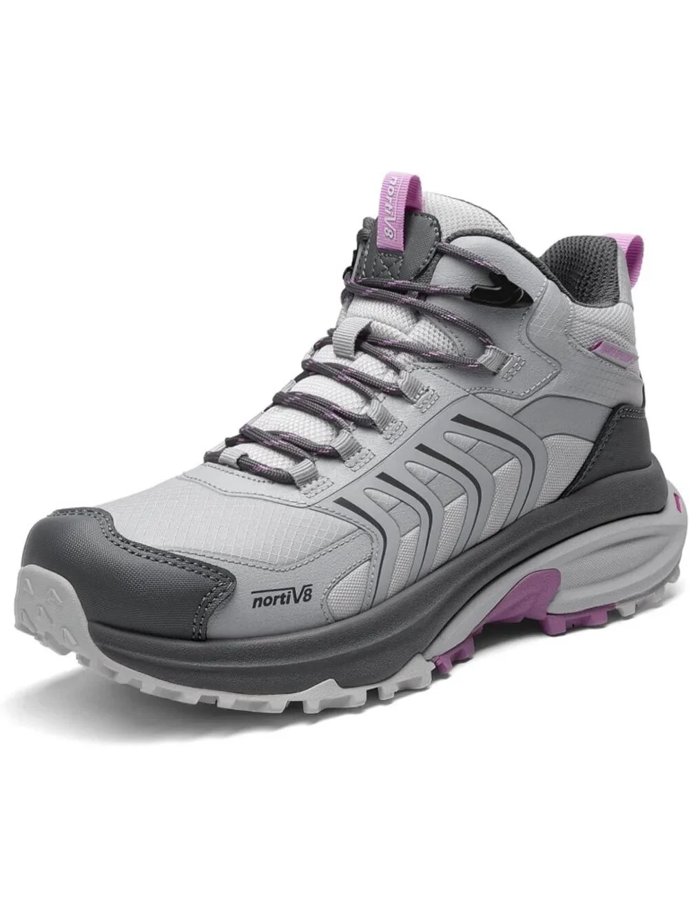 Men's Light Grey Waterproof Shoes Casual Low Top Round Toe Non Slip Hiking Boot